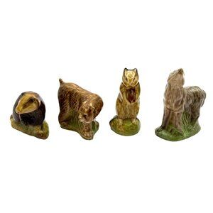 WADE Whoppas Badger Bobcat Chipmunk Timber Wolf 4 Figurines Set 2 (1976-1981)